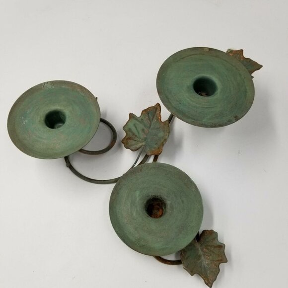 Vtg Homco 12009b Candlestick Pedestal Centerpiece Green Ivy Three Tiers - Picture 5 of 7